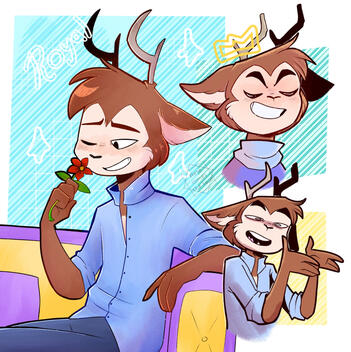 Silly deer doing silly deer activities (OC belongs to mimicmemimi)